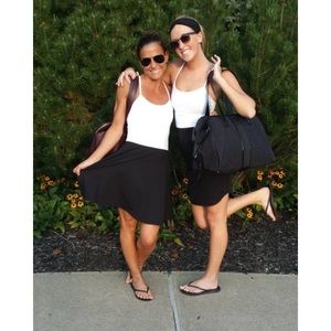 Lululemon black and white power play dress.